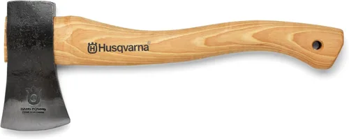 Hacha Husqvarna, hacha pequeña con funda de cuero y mango de nogal, hacha pequeña ideal para equipo de camping y herramientas de jardinería