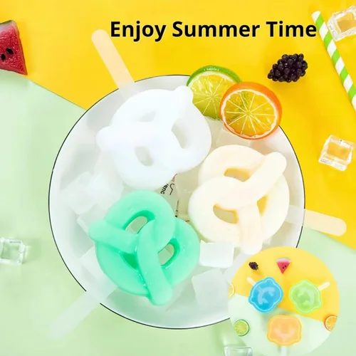 Miniatura 6 de Paquete de 2 moldes de silicona para hacer paletas de helados, moldes de helado congelados, accesorios de cocina, leche materna de fácil liberación