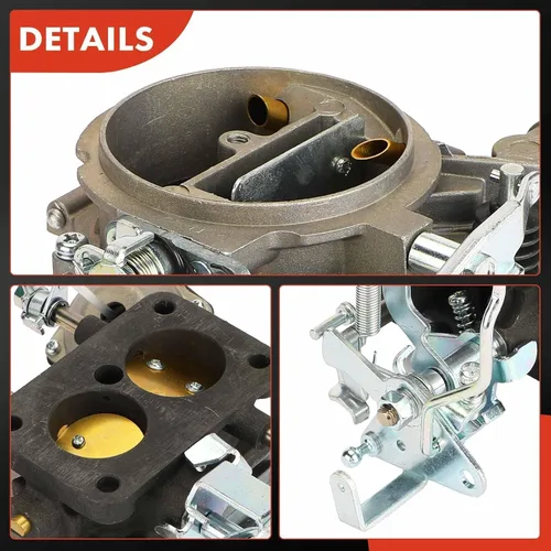 Miniatura 7 de A-Premium Carburador de 2 barriles compatible con Toyota Land Cruiser 1969-1987, 2.4L 3.4L 3.9L 4.2L, Reemplazo # 2110061012, estrangulador mecánico