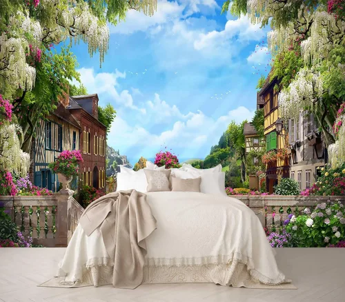 Miniatura 15 de Reyhui - Mural de pared con imagen de bosque y arroyo, papel tapiz grande con escena natural para dormitorio, sala de estar, fondo de TV, sofá