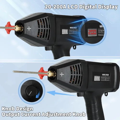 Miniatura 4 de Máquina soldadora de mano, máquina de soldadura portátil de 110 V con pantalla digital, inversor IGBT de 20 a 200 amperios, salida de soldadura