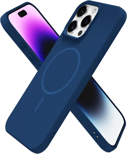 Miniatura 40 de oakxco Funda de silicona Mag Safe para iPhone 17 Pro Max, funda magnética delgada y fina compatible con carga inalámbrica MagSafe, bonita funda Negro