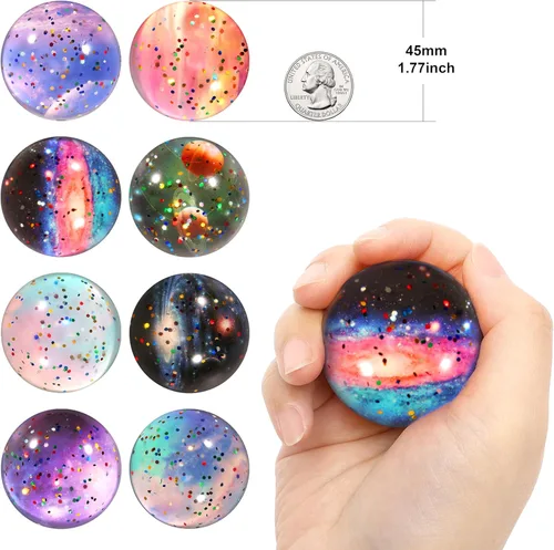 Miniatura 3 de Pllieay Sistema solar para niños, juguetes espaciales de galaxia, 1.77 pulgadas, bolas hinchables a granel y tarjetas de galaxia para recuerdos