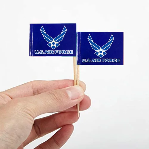 Miniatura 3 de JAVD 100 banderas de alas de la Fuerza Aérea de Estados Unidos, pequeñas mini alas de la Fuerza Aérea Militar de Estados Unidos, palillo de dientes