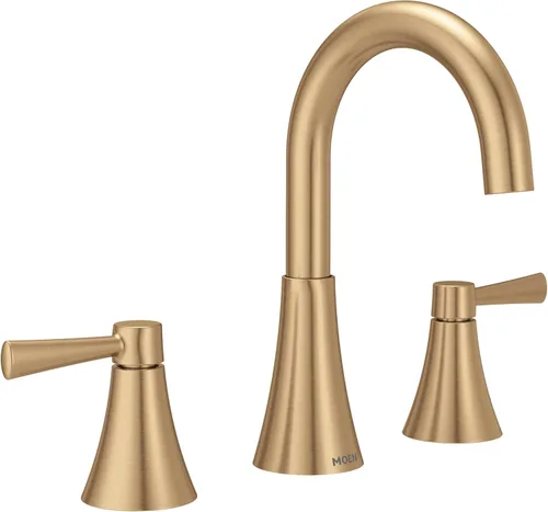 Miniatura 8 de Moen Ronan – Grifo de baño moderno de 4" con dos asas y montaje de desagüe a presión en níquel cepillado resistente a las manchas, 84022SRN