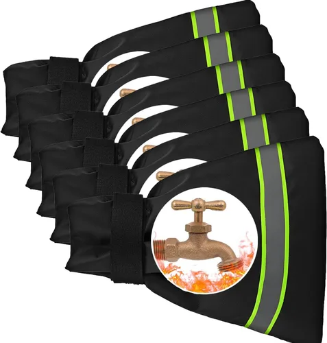 Miniatura 8 de Fundas para llave de agua exteriores para invierno, aislamiento térmico, 9.8 x 6.3 pulgadas, impermeables, protección contra el hielo, cubierta Verde