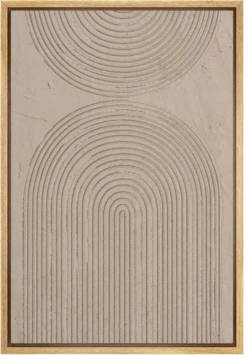 Miniatura 13 de SIGNWIN Lienzo enmarcado para pared, diseño retro pastel, anillo geométrico en espiral, ilustraciones de formas abstractas, arte moderno