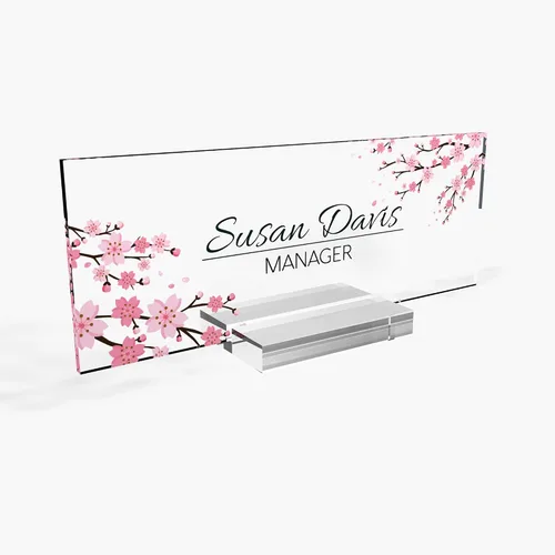 Miniatura 9 de ARTSWAVE Placa de nombre de escritorio personalizada, lujosa placa de nombre personalizada para escritorio, elegante diseño acrílico, decoración