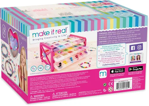 Miniatura 2 de Make It Real – Ultimate Bead Studio. Kit de fabricación de joyas con cuentas para niñas adolescentes de bricolaje. Kit de artes y manualidades guía