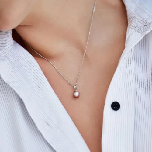 Miniatura 3 de The Pearl Source Collar con colgante de perlas de agua dulce Sydney para mujer, collar de perlas cultivadas Collar de perlas individuales
