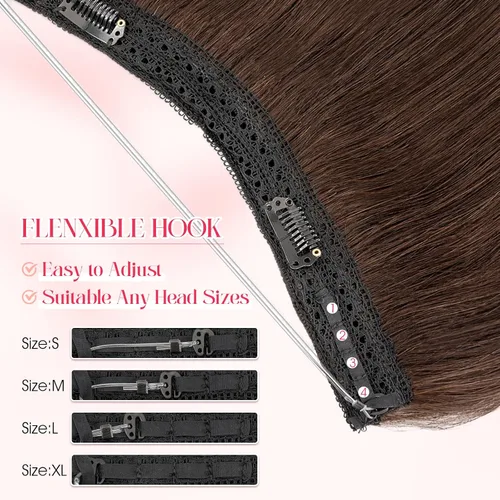 Miniatura 4 de Extensiones de cabello halo Rich Choices de pelo humano 100% Remy con alambre invisible en extensiones de cabello, pieza única, secreta, con línea