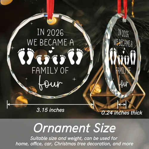 Miniatura 2 de Regalos para bebés recién nacidos para parejas en 2026 We Became a Family of Four Baby's First Christmas Ornament First Time Parents Mom Dad Gifts