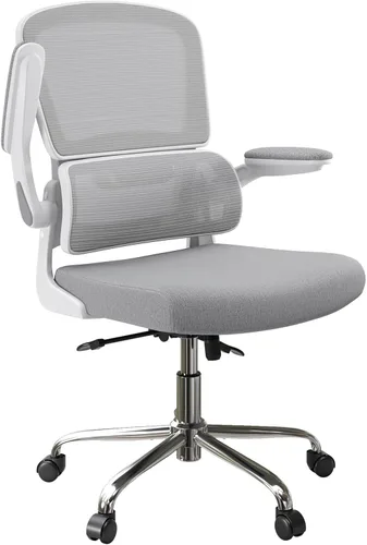 Miniatura 11 de Logicfox Silla de oficina ergonómica con soporte lumbar 2D adaptable y brazos abatibles, silla de escritorio de malla transpirable para aliviar