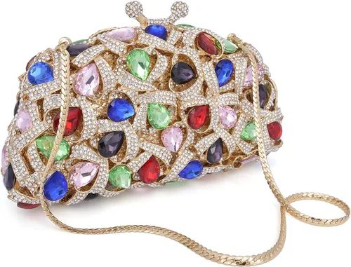 Miniatura 2 de MOSSMON Bolso de noche de lujo con diamantes de imitación de cristal