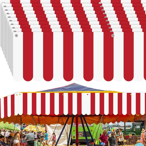 Miniatura 9 de Preboun 3 piezas de decoración de toldo de carnaval, tienda de campaña de circo, decoraciones colgantes de carnaval, pancarta de concesión, toldo