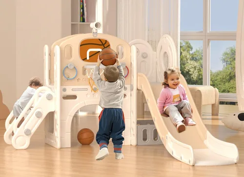 Miniatura 11 de XJD Conjunto de Tobogán 8 en 1 para Niños Pequeños, Tobogán para Niños de 1+ Años, Conjunto de Juego de Tobogán Escalador para Niños Pequeños