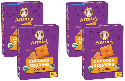 Miniatura 35 de Annie's Galletas orgánicas originales de Cheddar Squares horneadas, hechas con queso real, 11.25 onzas