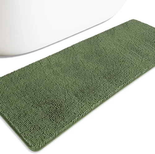 Miniatura 678 de Alfombra de baño pequeña de 12 x 18 pulgadas, lavable y absorbente, antideslizante, alfombra de baño de felpilla gruesa y suave para baño, ducha