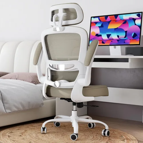 Miniatura 9 de TRALT Silla de Oficina Ergonómica para Escritorio, 330 LBS Sillas de Escritorio de Oficina de Malla para el Hogar con Ruedas, Cómoda Silla Gaming