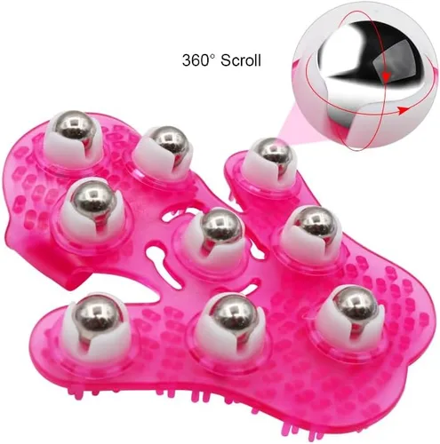 Miniatura 3 de Guante de masaje corporal con bola rodante, anticelulítico, alivio del dolor muscular, masajeador relajante para cuello, espalda, hombros, glúteos