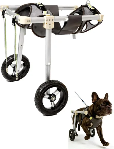 Adjustable Dog Wheelchair for Back Legs, Lightweight Aluminum 2 Wheel Pet Cart, Dog Mobility Aid for Paralyzed, Disabled, Elderly Dogs, Hind Leg