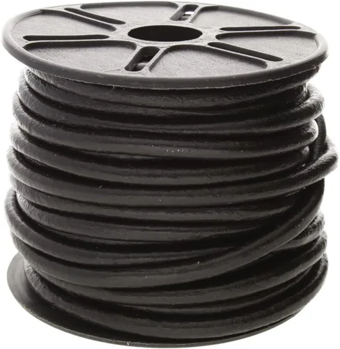 Miniatura 36 de The Beadsmith Cordón de cuero – Negro – Bobina de 0.039 in – 5 yardas/14.8 ft – Tanga de cuero indio ideal para trenzar, cuentas, collares, cordones
