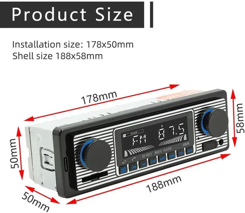 Miniatura 4 de Radio clásica de coche DIN simple de 7 pulgadas, estéreo de coche Bluetooth, radio FM, receptor de audio para automóvil, control de voz, llamadas
