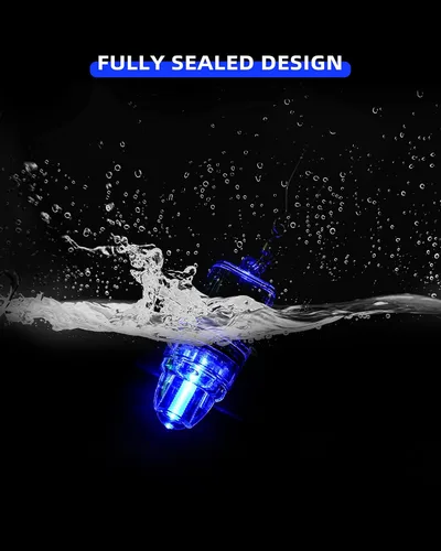 Miniatura 6 de BLUEWING 3 luces de pesca LED de caída profunda de 2100 pies bajo el agua, lámpara de atracción de peces para pez espada, azulejos, halibut, atún