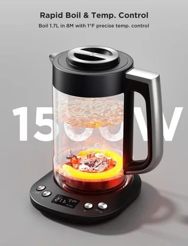 Miniatura 9 de GoveeLife - Hervidor Eléctrico Inteligente con Infusor de Té para Hojas Sueltas, Hervidor Eléctrico de Té de 1.7 L con Programa de Infusión, Control