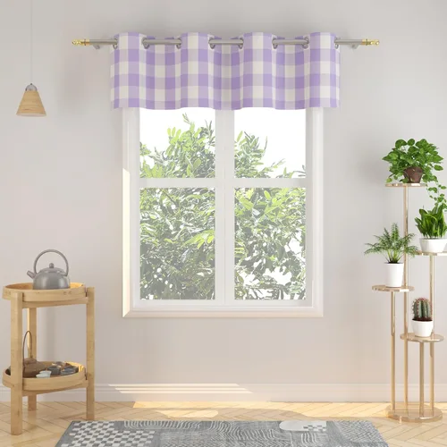 Miniatura 37 de Cortinas de 24 pulgadas de largo con diseño Buffalo Check Gingham Plaid para ventanas de cocina y baño, tratamiento para ventanas con 2 paneles