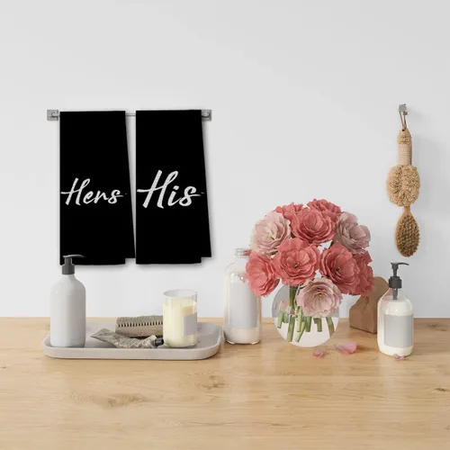Miniatura 2 de DIBOR Love Quote - Toallas de baño para él y ella, paño de secado absorbente decorativo de amor, toallas de mano, paños de cocina, paños de cocina