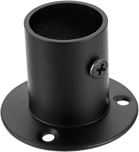 Miniatura 4 de OwnMy Paquete de 4 soportes de barra de acero inoxidable, soporte de tubo de montaje en pared con tornillos para armario, armario, barra de cortina