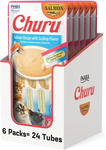Miniatura 23 de INABA - Golosinas Churu para gatos, puré cremoso para gatos, sin cereales, que se puede lamer y exprimir / suplemento con vitamina E y taurina, 0.5