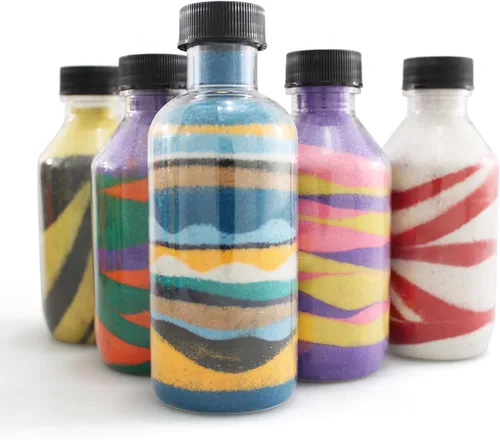 Miniatura 3 de Sandtastik Arena blanca de color clásico: caja a granel de 10 libras de arena de grano fino vibrante para artes y manualidades, botellas de arena