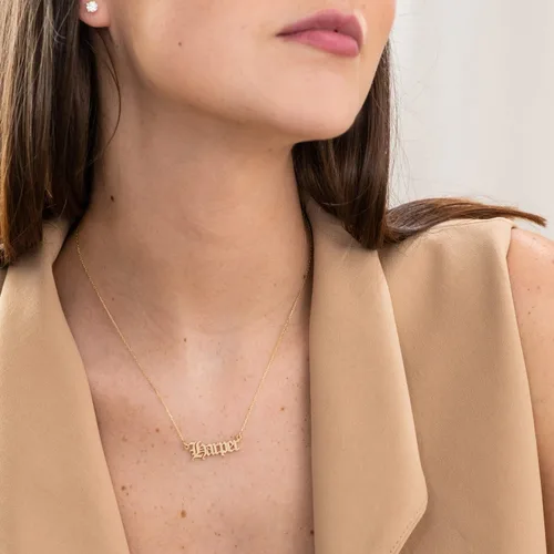 Miniatura 4 de MYKA - Collar con dije de infinito personalizado con nombre para parejas, joyería de amor eterno con 1 o 2 nombres, plata de ley, chapado en oro