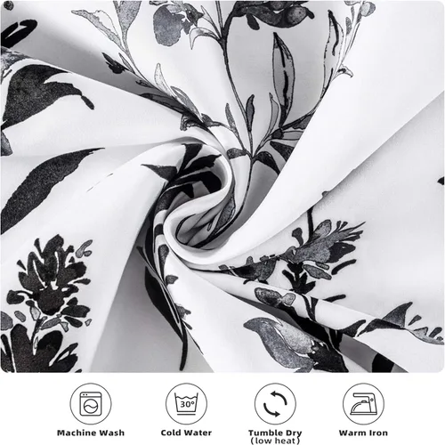 Miniatura 5 de DriftAway Sylvia - Cortina opaca con aislamiento térmico y estampado de acuarela, con estampado de hierbas botánicas florales, bolsillo para barra