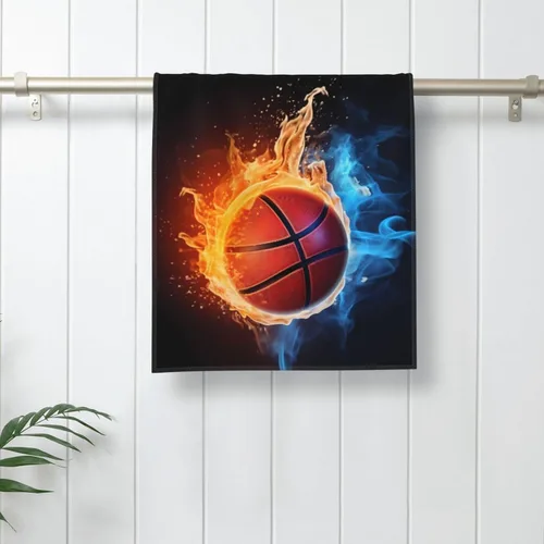 Miniatura 3 de Toallas suaves para los dedos, toalla de mano de fuego y agua para regalo durante todas las estaciones, 12 x 27.5 pulgadas