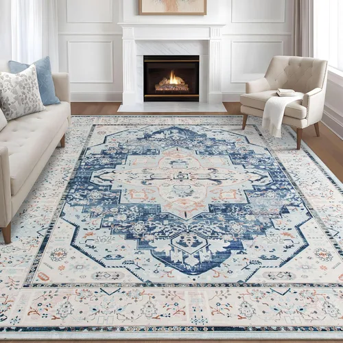 Miniatura 10 de DECOMALL Alfombra lavable de 2 pies 6 x 9 pies, alfombra para pasillo con respaldo de goma, antideslizante para cocina Rojo rosa