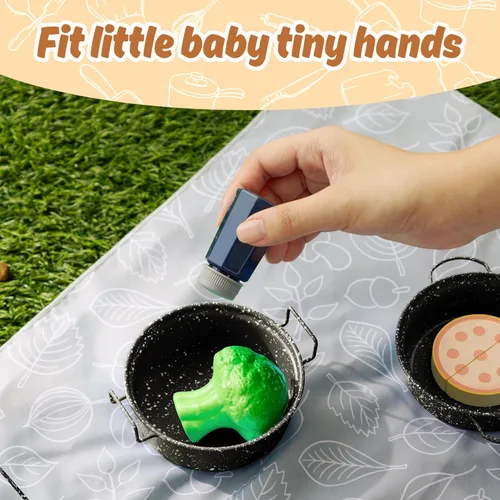Miniatura 6 de Juego de accesorios de cocina para niños, juguete de cocina para niños pequeños, juego de ollas y sartenes de acero inoxidable coloridas, regalos