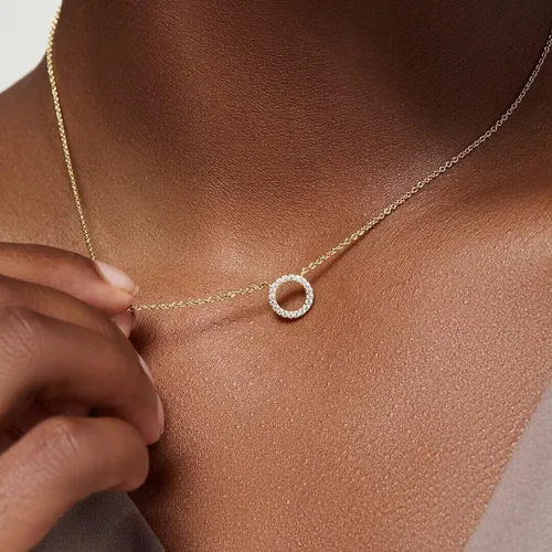 Miniatura 4 de Krudan Delicados collares de oro para mujer, circonita cúbica chapada en oro de 14 quilates, collares en capas, lindo collar de gota en Y