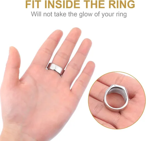 Miniatura 5 de Blulu Juego de 85 medidores de anillos para anillos sueltos, kit de ajustador de tamaño invisible con protectores de silicona para hombres