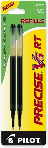 Miniatura 3 de PILOT Precise V5 RT - Recambio de tinta líquida para bolígrafos retráctiles, punta extrafina (0.5 mm), tinta color rojo, paquete de 2