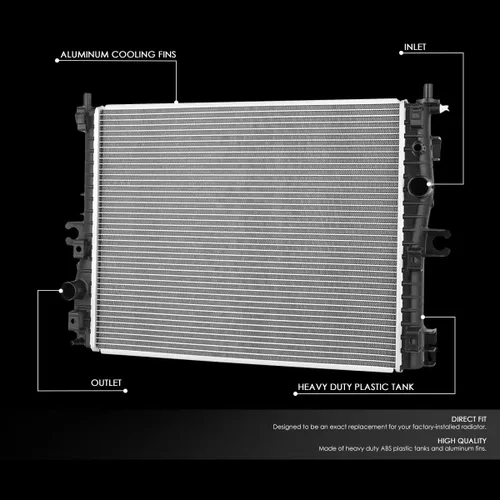 Miniatura 2 de DNA Motoring OEM-RA-13522 Radiador de núcleo de aluminio de 1 fila estilo OE compatible con Flex & MKT 2013-2019, 28-3/4 pulgadas de ancho x 19