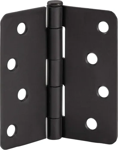 Miniatura 2 de Design House Bisagras para puerta interior, 4.0 in. x 4.0 in., Redondeado, 1/4-pulg Radio, Acero, Pre-Lubricado, Herrajes para Puerta, Negro Mate