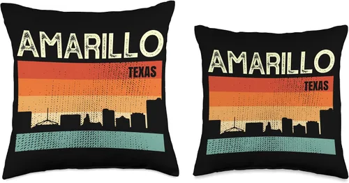 Miniatura 3 de Amarillo TX USA Flag Souvenir Amarillo Texas Town Skyline - Almohada (16 x 16 pulgadas), multicolor