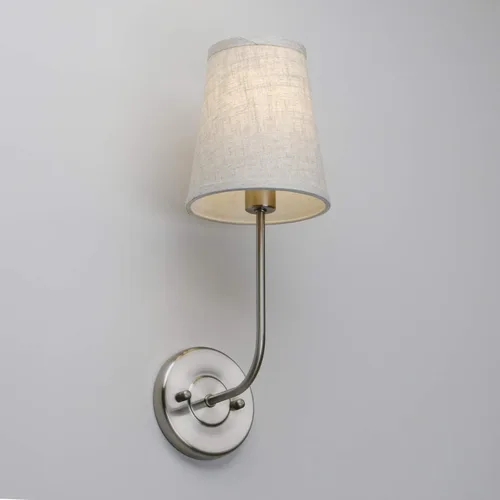 Miniatura 4 de Permo Lámpara de pared industrial rústica clásica con embudo acampanado de tela de lino, para mesita de noche, para dormitorio, lectura de noche