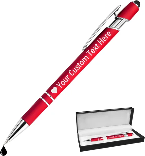 Miniatura 86 de STREADVE Bolígrafos personalizados personalizados con nombre grabado, logotipo, texto, bolígrafos de escritura suave, regalo personalizado para Negro