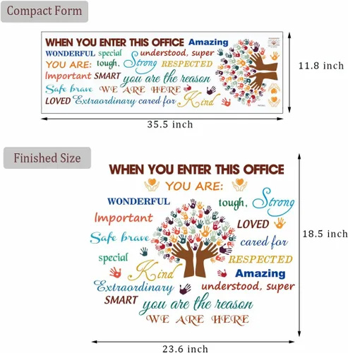 Miniatura 7 de Calcomanías de Pared con Citas Inspiradoras para Oficina - Adhesivos Motivacionales de Trabajo en Equipo, Letras Positivas y Palabras Espirituales