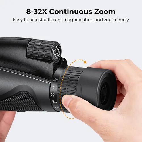 Miniatura 5 de K&F Concept Monocular zoom de 8-32 x 50 – Prisma de doble enfoque de alta potencia monoculares compactos para niños y adultos, con adaptador