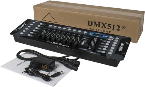 Miniatura 6 de SHEHDS Controlador de DJ 192 DMX Pantalla LCD Controlador DMX Equipo de DJ Controlador de luz de escenario, Luces Par, Luces de cabeza móvil, Pubs